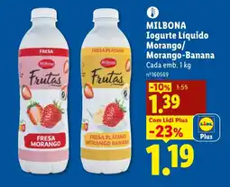 Lidl MILBONA Iogurte Líquido Morango/ Morango-Banana Cada promoção
