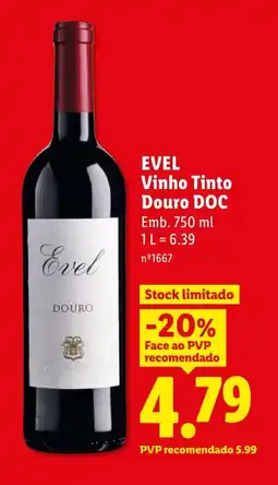 Lidl EVEL Vinho Tinto Douro DOC promoção