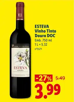 Lidl ESTEVA Vinho Tinto Douro DOC promoção