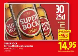 Lidl SUPER BOCK Cerveja Mini Pack Económico promoção