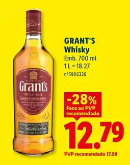 Lidl GRANT'S Whisky promoção
