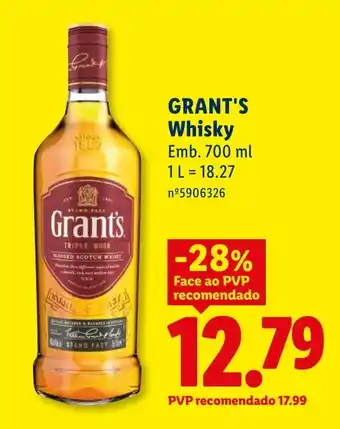 Lidl GRANT'S Whisky promoção