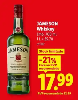 Lidl JAMESON Whiskey promoção