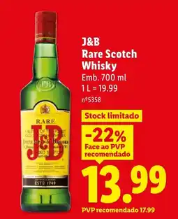 Lidl J&B Rare Scotch Whisky promoção