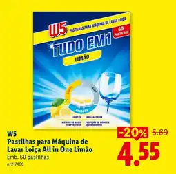 Lidl W5 Pastilhas para Máquina de Lavar Loiça All in One Limão promoção