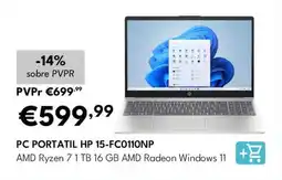 Radio Popular PC PORTATIL HP 15-FC0110NP promoção