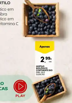 Continente Mirtilo biológico continente bio promoção