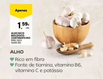 Continente Alho seco biológico continente bio promoção