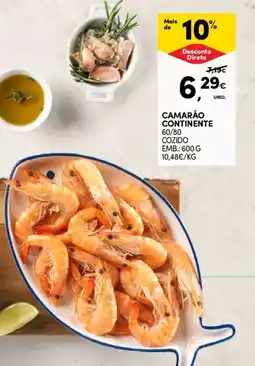 Continente Camarão continente 60/80 cozido promoção