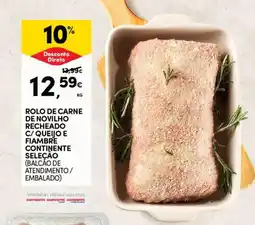 Continente Rolo de carne de novilho recheado c/ queijo e fiambre continente seleção promoção