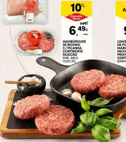 Continente Hamburguer de bovino c/picanha continente seleção promoção