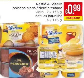 Bolama Nestlé A Leiteira Bolacha Maria/Delícia Trufado Vidro 2 x 135g/Natillas Baunilha 4 x 115g promoção