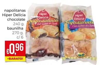 Bolama Napolitanas Hiper Delícia chocolate 240g baunilha 270g promoção