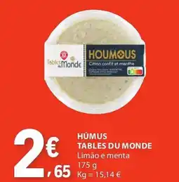 E.Leclerc Húmus tables du monde limão e menta promoção