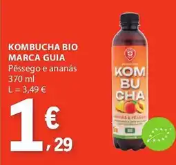 E.Leclerc Kombucha bio marca guia Pêssego e ananás promoção