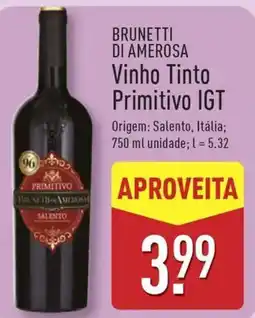ALDI BRUNETTI DI AMEROSA Vinho Tinto Primitivo IGT promoção