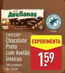 ALDI CHOCEUR Chocolate Preto com Avelãs Inteiras promoção