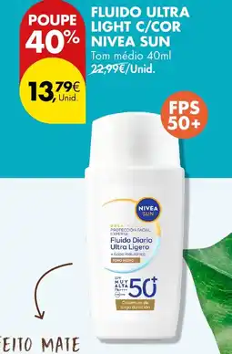Pingo Doce Fluido ultra light c/cor nivea sun promoção
