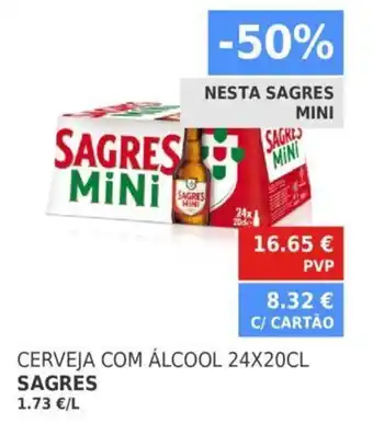 Minipreço Sagres Cerveja com Álcool 24x20cl promoção