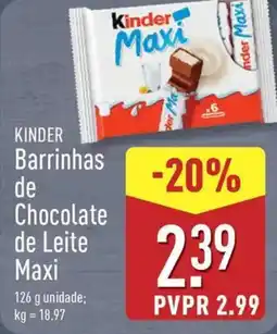 ALDI KINDER Barrinhas de Chocolate de Leite Maxi promoção