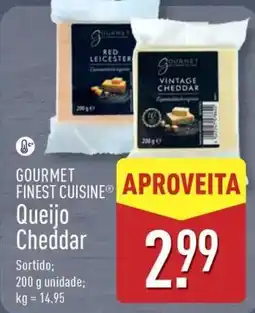 ALDI GOURMET FINEST CUISINE Queijo Cheddar promoção