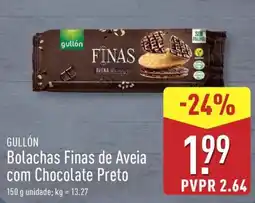 ALDI GULLÓN Bolachas Finas de Aveia com Chocolate Preto promoção