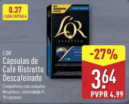 ALDI L'OR Cápsulas de Café Ristretto Descafeinado promoção