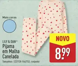 ALDI LILY & DAN Pijama em Malha Canelada promoção