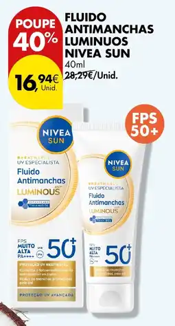 Pingo Doce Fluido antimanchas luminous nivea sun promoção