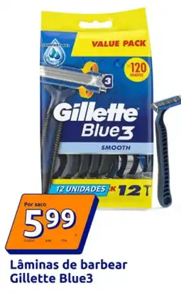 Action Lâminas de barbear Gillette Blue3 promoção