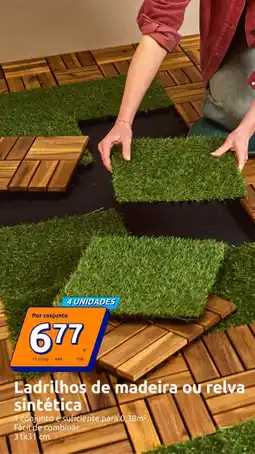 Action Ladrilhos de madeira ou relva sintética promoção