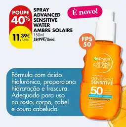 Pingo Doce Spray advanced sensitive water ambre solaire promoção