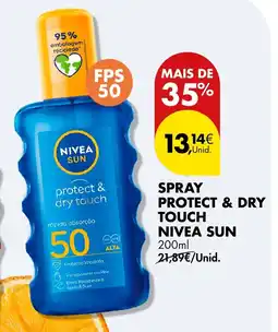 Pingo Doce Spray protect & dry touch nivea sun promoção