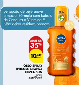 Pingo Doce Óleo spray intense bronze nivea sun promoção