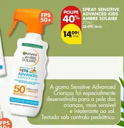 Pingo Doce Spray sensitive advanced kids ambre solaire FPS 50+ promoção