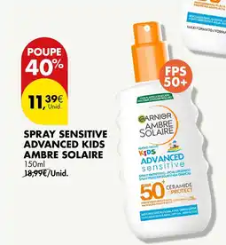 Pingo Doce Spray sensitive advanced kids ambre solaire promoção