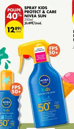 Pingo Doce Spray kids protect & care nivea sun FPS 50+ promoção