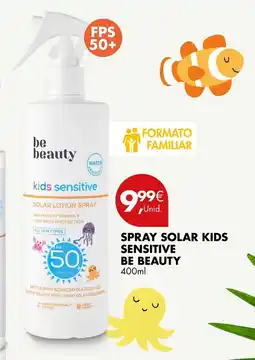 Pingo Doce Spray solar kids sensitive be beauty FPS 50+ promoção