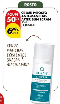 Pingo Doce Creme p/rosto anti-manchas after sun ecran promoção