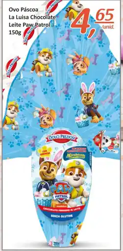 Mota Reis Ovo Páscoa La Luisa Chocolate Leite Paw Patrol promoção