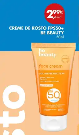 Pingo Doce Creme de rosto fps50+ be beauty promoção