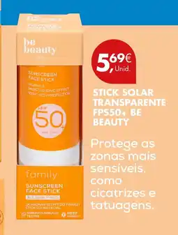 Pingo Doce Stick solar transparente fps50+ be beauty promoção