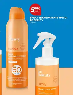 Pingo Doce Spray transparente fps50+ be beauty promoção