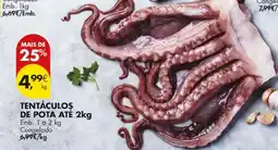 Pingo Doce Tentáculos de pota até 2kg promoção