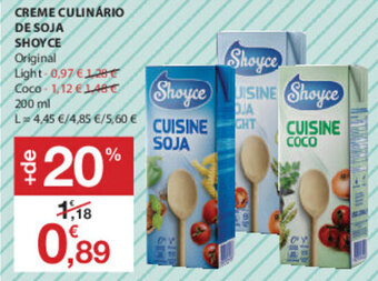 E.Leclerc Creme Culinario de Soja Shoyce 200ml promoção