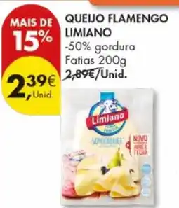 Pingo Doce Queijo flamengo limiano -50% gordura fatias promoção