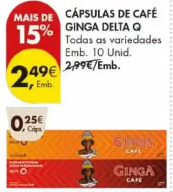 Pingo Doce Cápsulas de café ginga delta q promoção