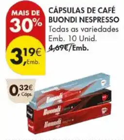 Pingo Doce Cápsulas de café buondi nespresso promoção