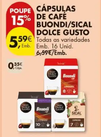 Pingo Doce Cápsulas de cafe buondi/sical dolce gusto promoção