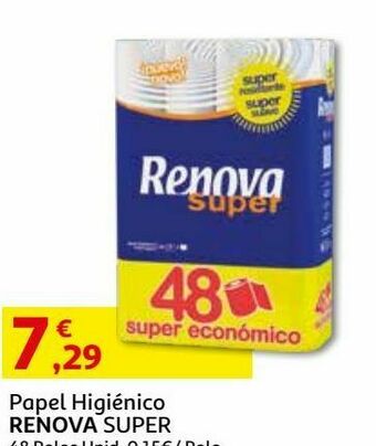 Auchan Papel higiénico renova:super 48 r promoção
